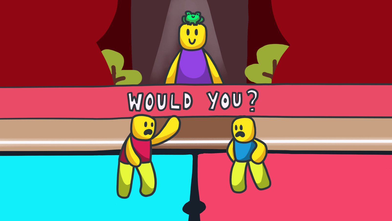 A picture of a large floating head with the words \